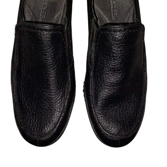 Aerosols Women Slip On Low Wedge Shoe Black Leather 7.5 NWOT Comfy Office Loafer - Picture 8 of 11